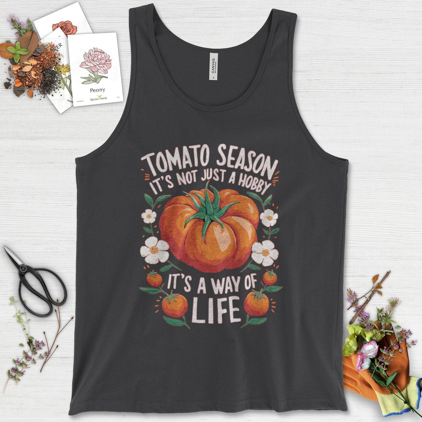 Tomato Season Way of Life Tank Top Dark Grey / XS Physical Item