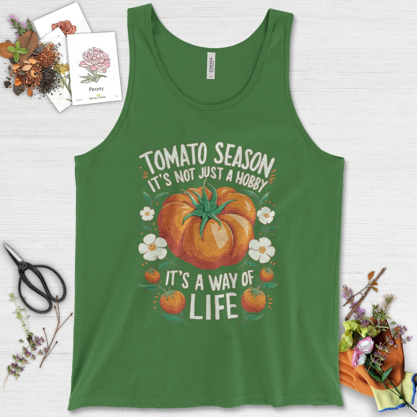 Tomato Season Way of Life Tank Top Leaf / XS Physical Item