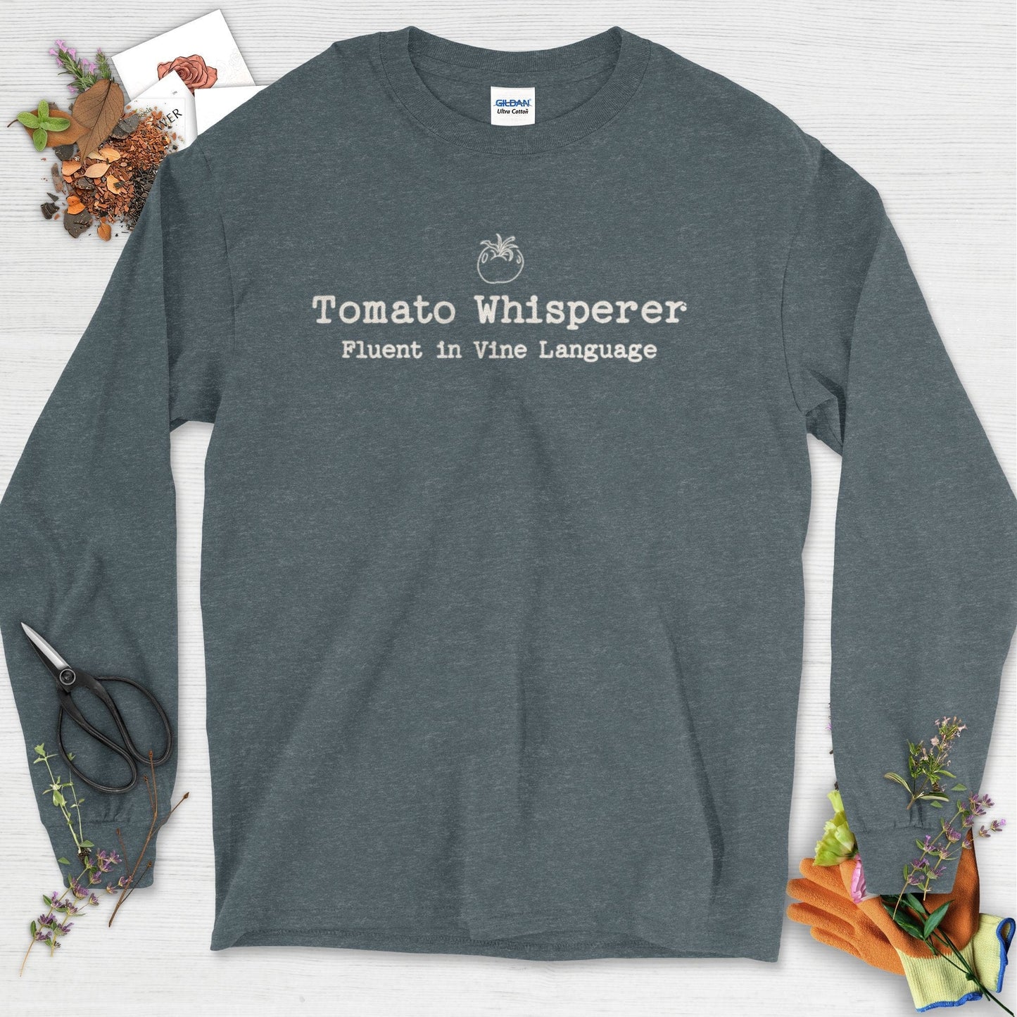 Tomato Whisperer Long Sleeve Dark Heather / S Physical Item