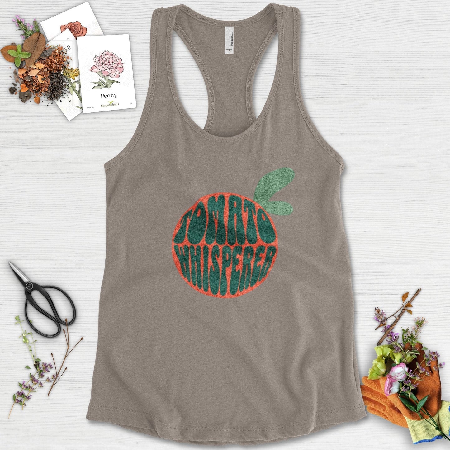 Tomato Whisperer Racerback Racerback / XS / Warm Grey Physical Item