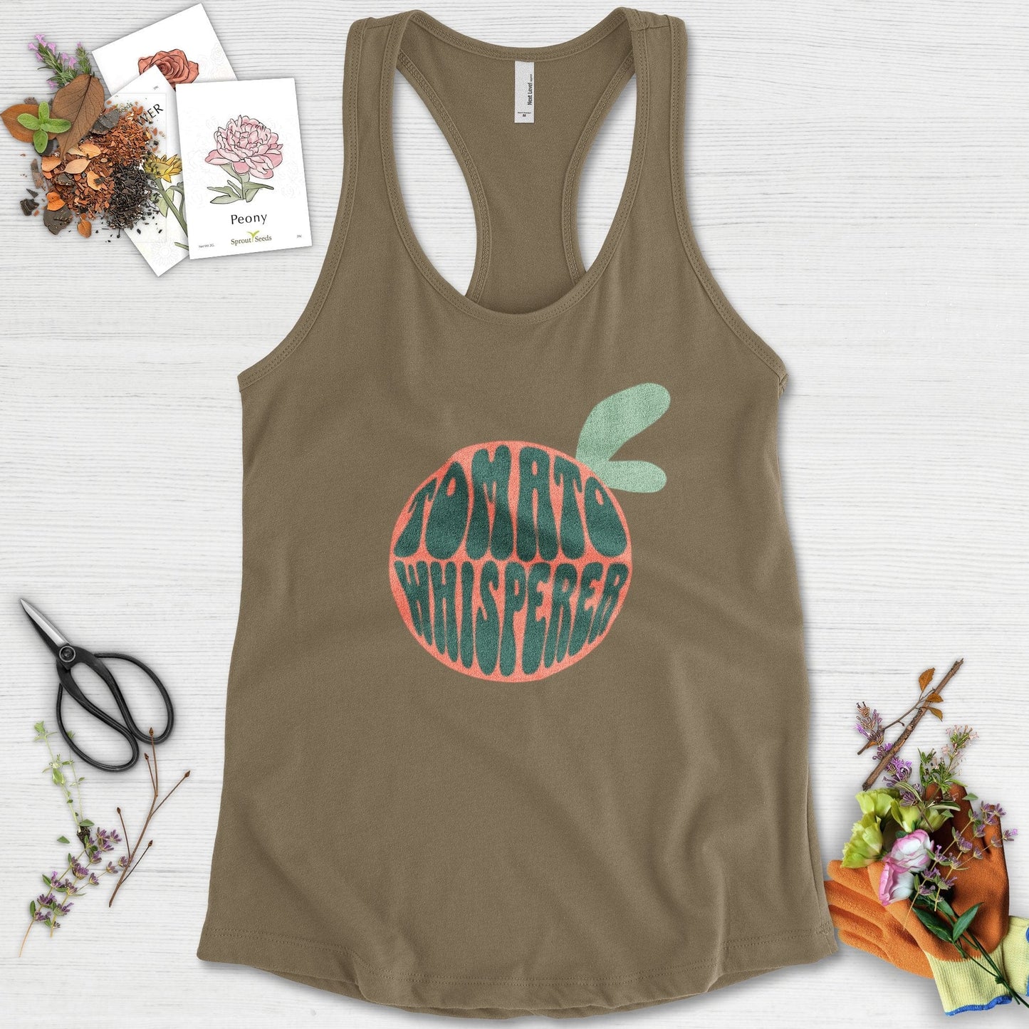 Tomato Whisperer Racerback XS / Military Green Physical Item