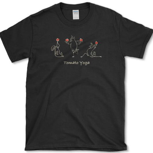 Tomato Yoga T-Shirt S / Black Essential Tees