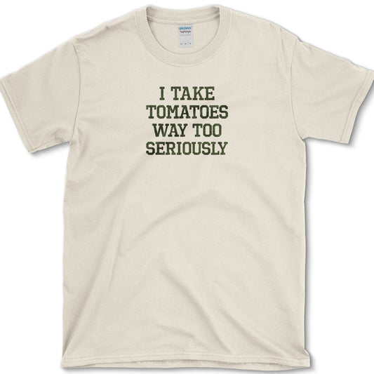 Tomatoes Way Too Seriously T-Shirt Natural / S Essential Tees