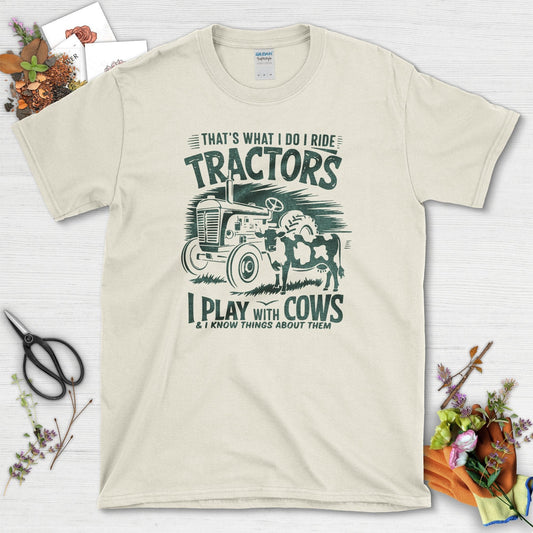 Tractor Cows Fun T-Shirt Natural / S T-Shirt