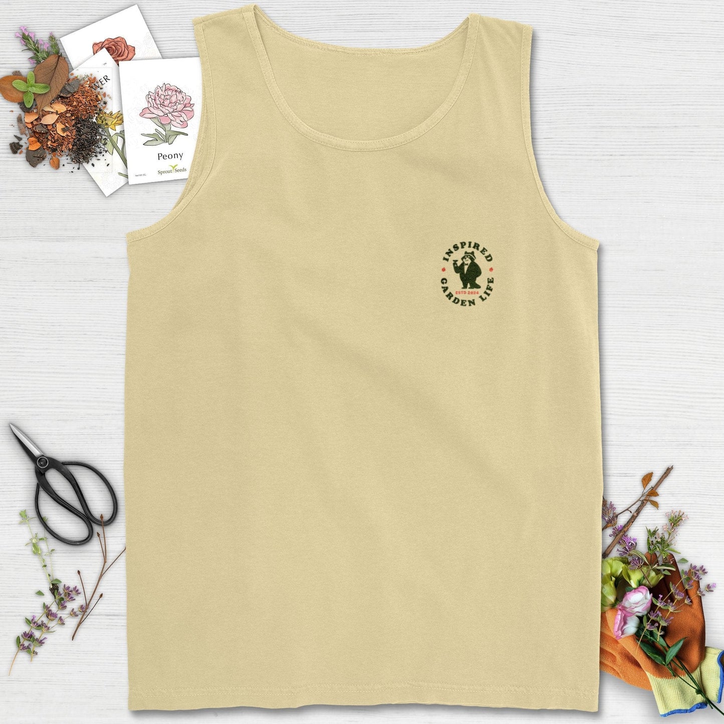 Urban Wildlife Racoon Logo Colorwashed Comfort Tank Top Butter / S Tank Top