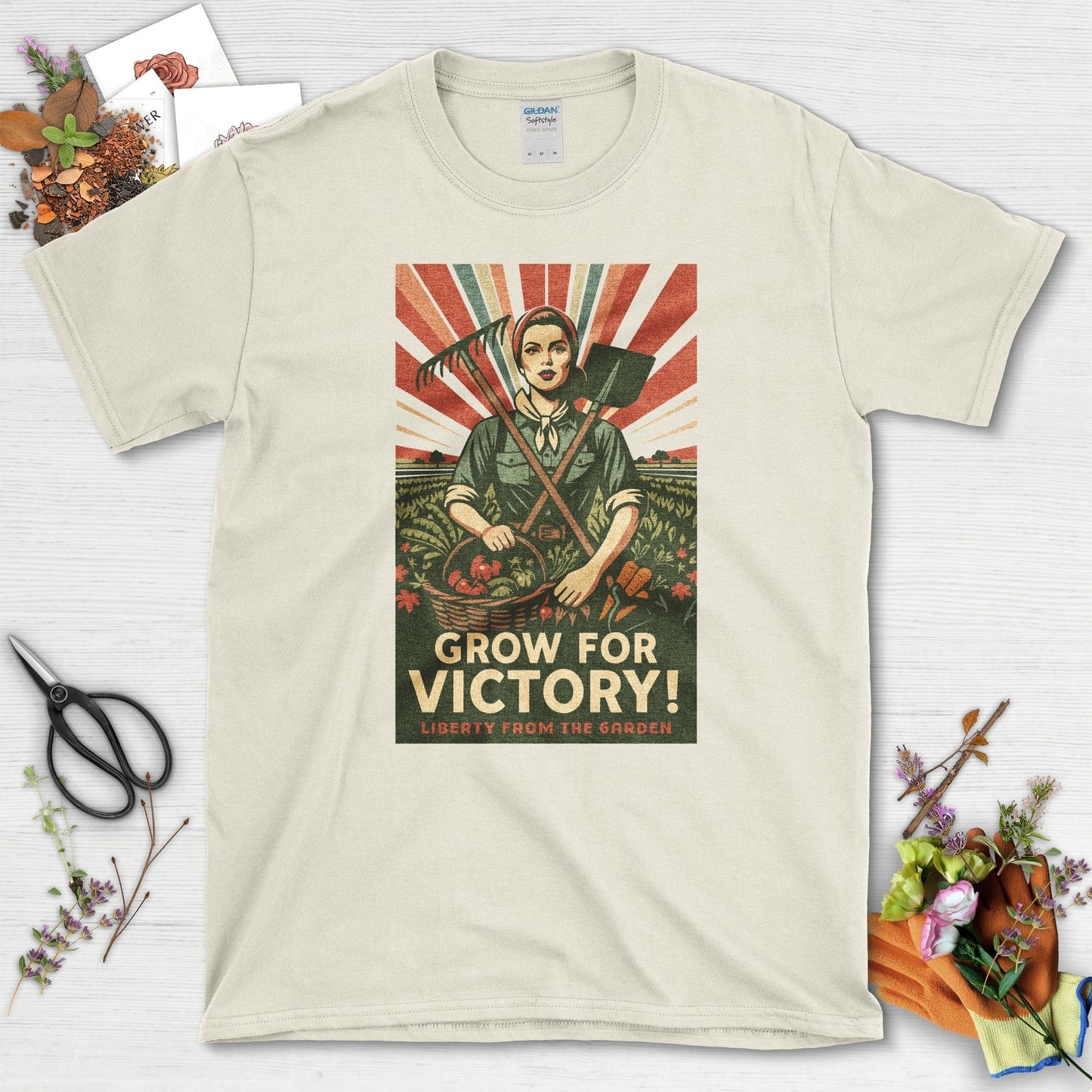 Victory Garden Freedom T-Shirt T-Shirts / S / Natural Physical Item