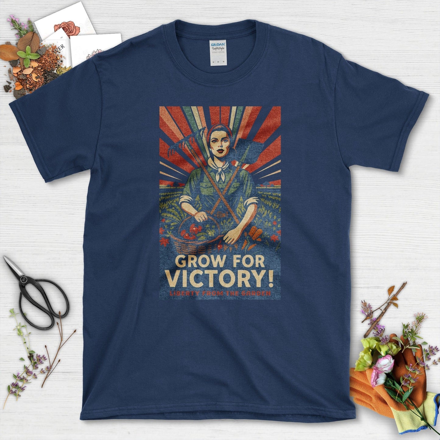 Victory Garden Freedom T-Shirt T-Shirts / S / Navy Physical Item