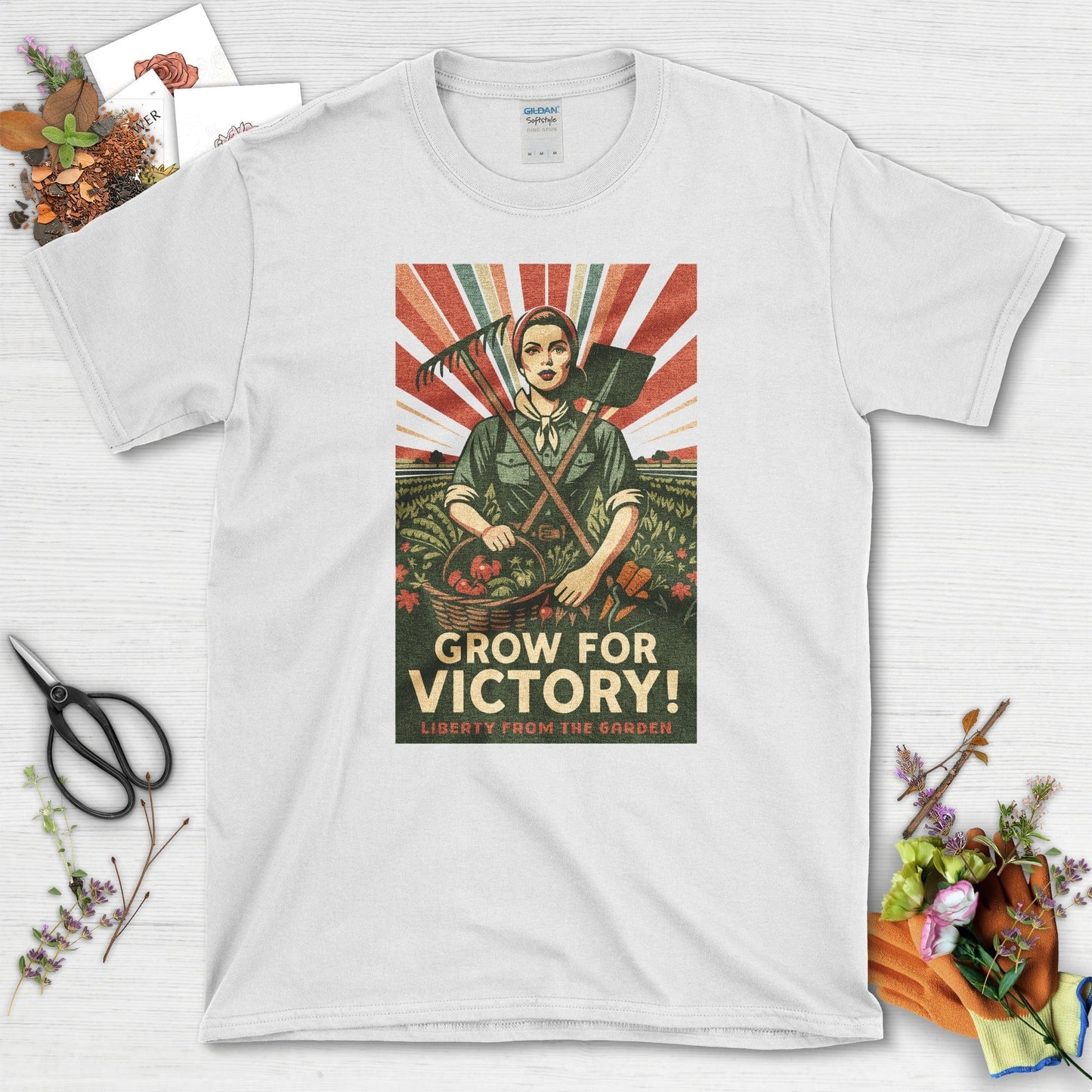 Victory Garden Freedom T-Shirt T-Shirts / S / White Physical Item