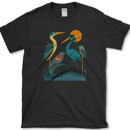Waters Edge Bird Lovers T-Shirt Black / S Essential Tees