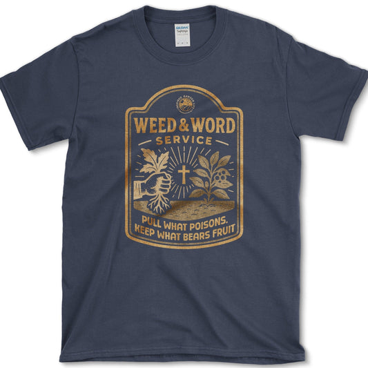 Weed and Word Service T-Shirt Navy / M Physical Item