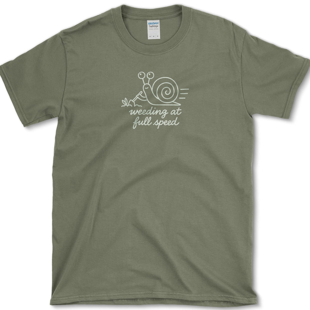 Weeding At Full Speed T-Shirt Military Green / S Essential Tees