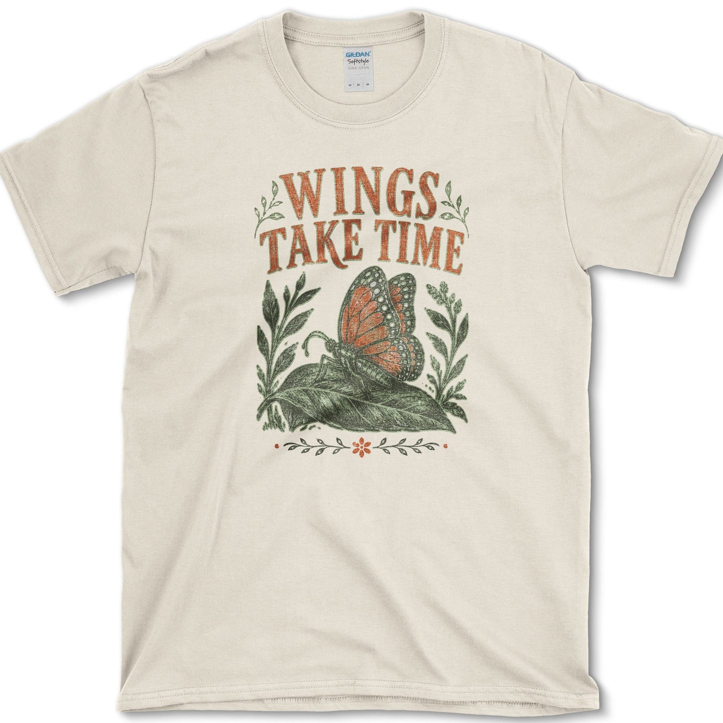 Wings Take Time T-Shirt S / Natural Essential Tees