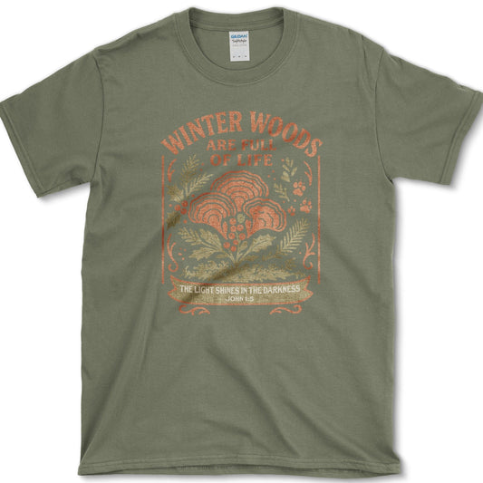 Winter Woods T-Shirt Military Green / S Physical Item