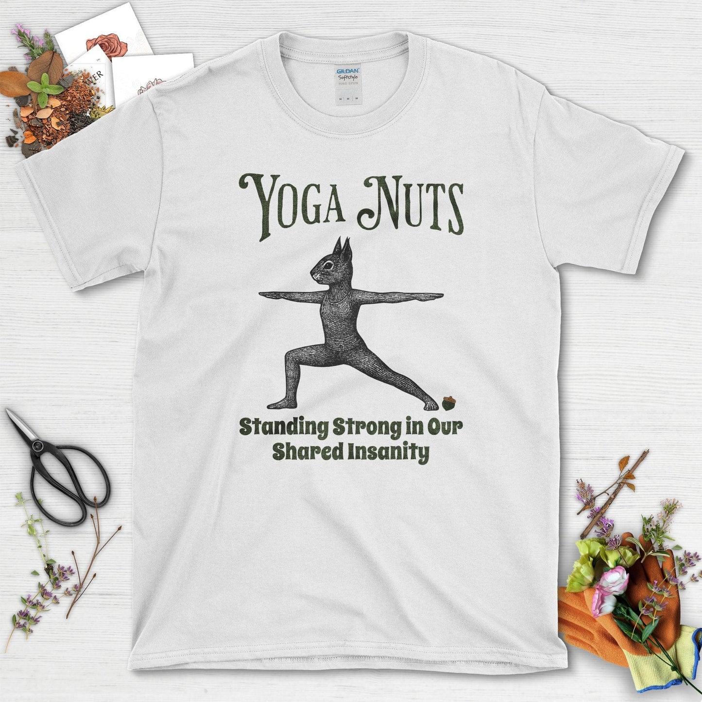 Yoga Nuts Shared Insanity T-Shirt White / S T-Shirt