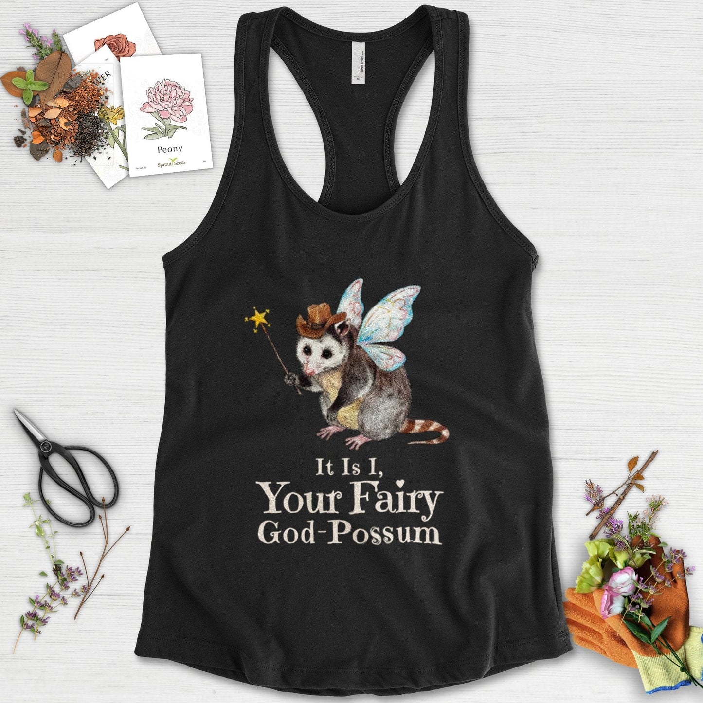Your Fairy God-Possum Racerback Racerback / XS / Black Physical Item