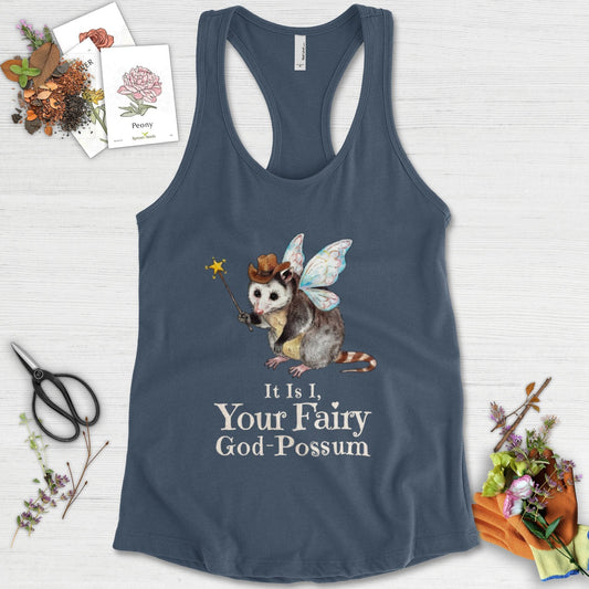 Your Fairy God-Possum Racerback Racerback / XS / Indigo Physical Item