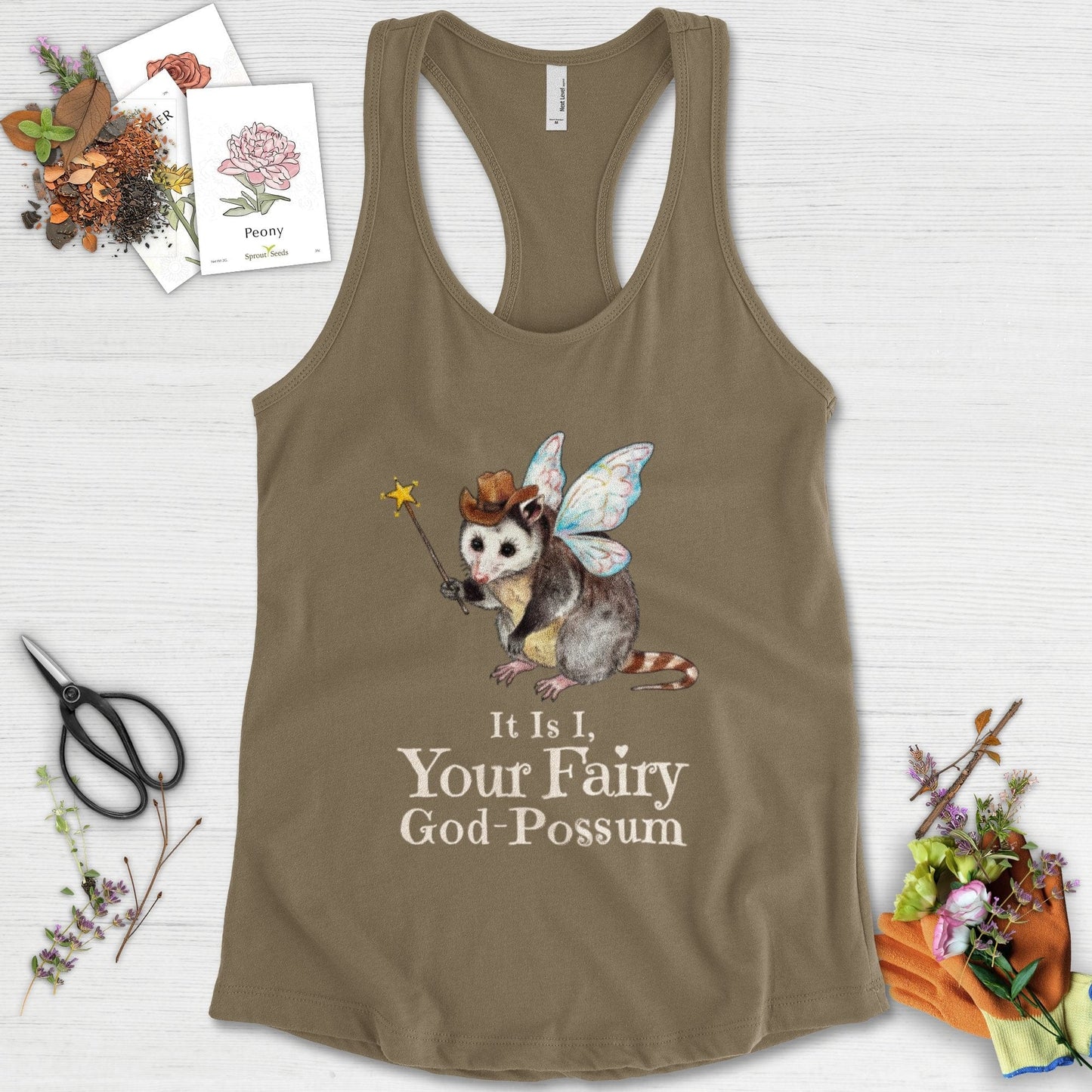 Your Fairy God-Possum Racerback Racerback / XS / Military Green Physical Item