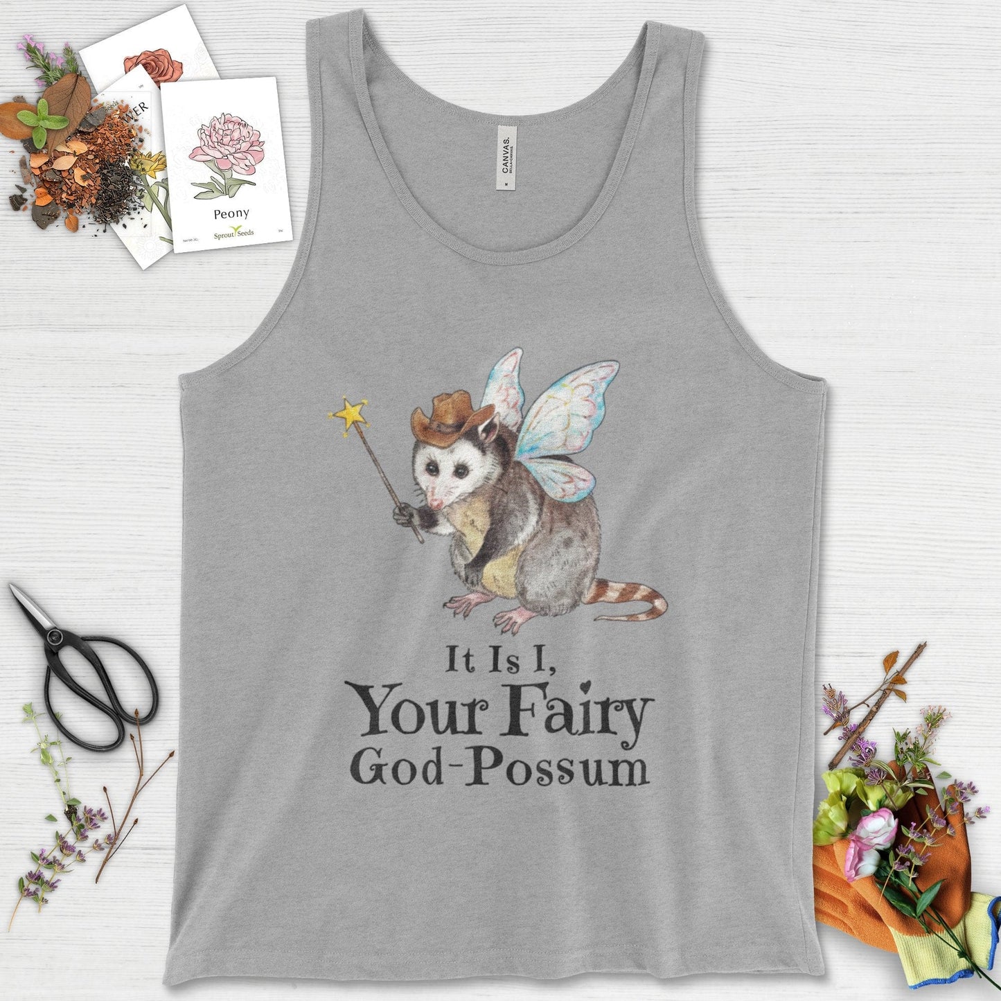 Your Fairy God-Possum Tank Top Athletic Heather / XS Physical Item