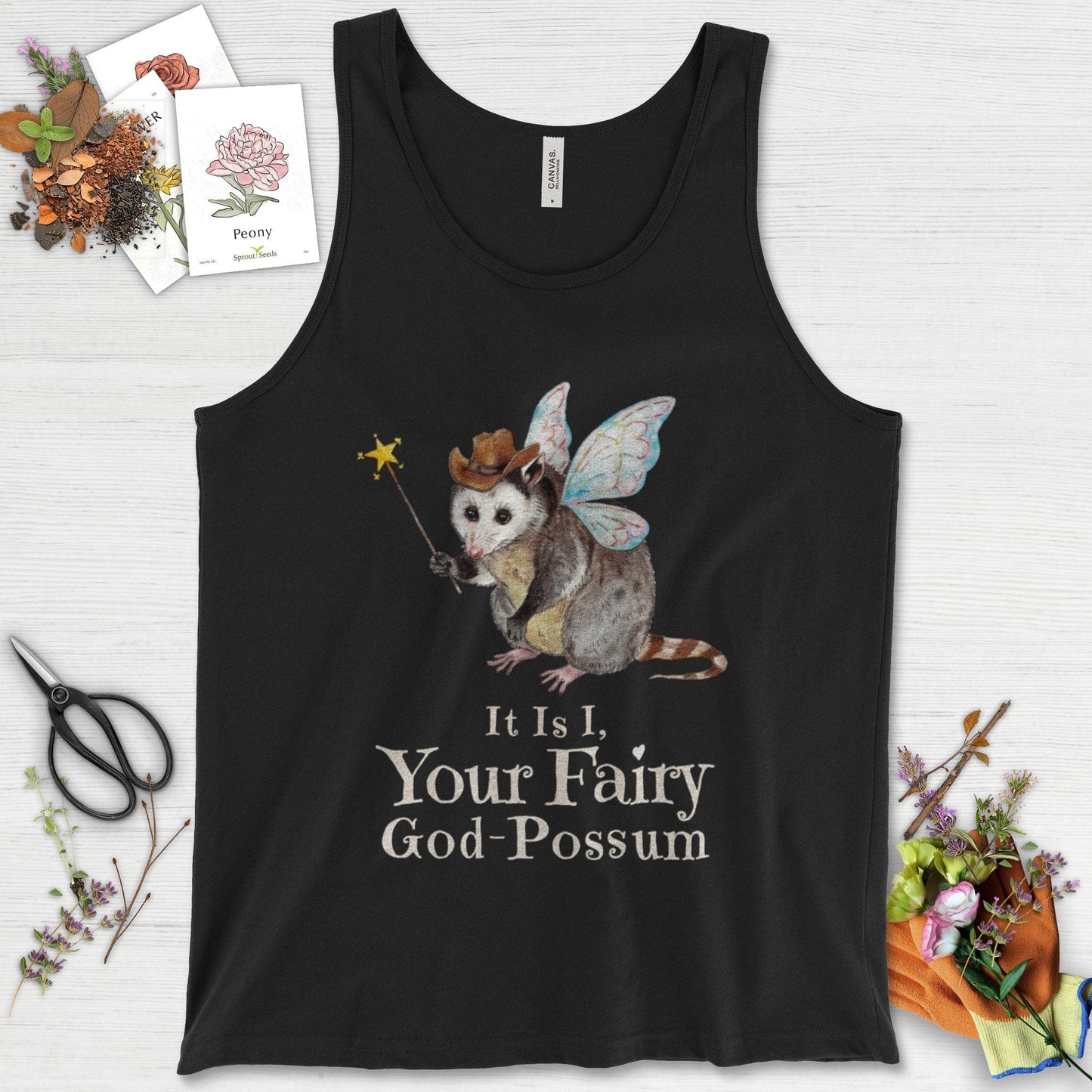 Your Fairy God-Possum Tank Top Black / XS Physical Item