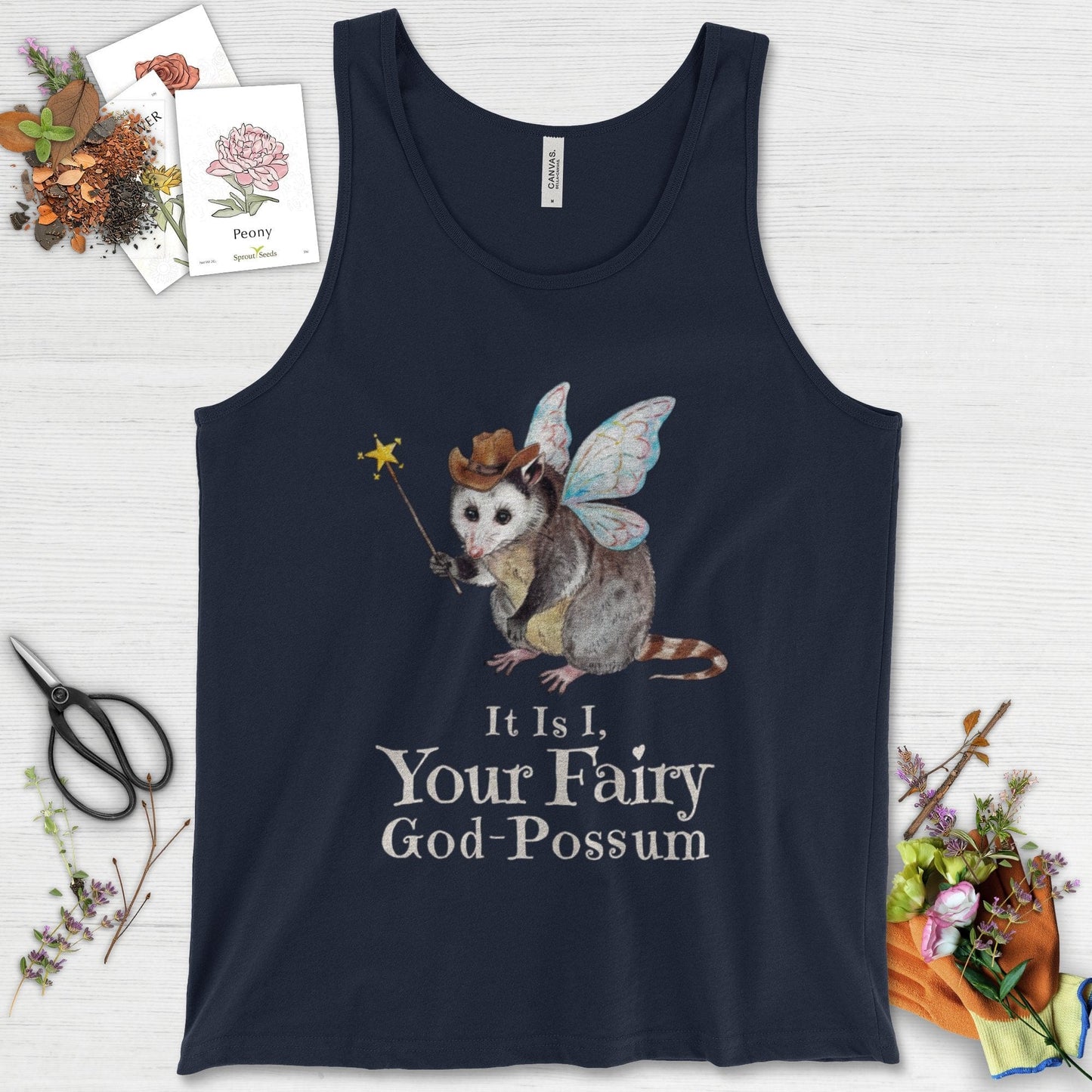 Your Fairy God-Possum Tank Top Navy / XS Physical Item