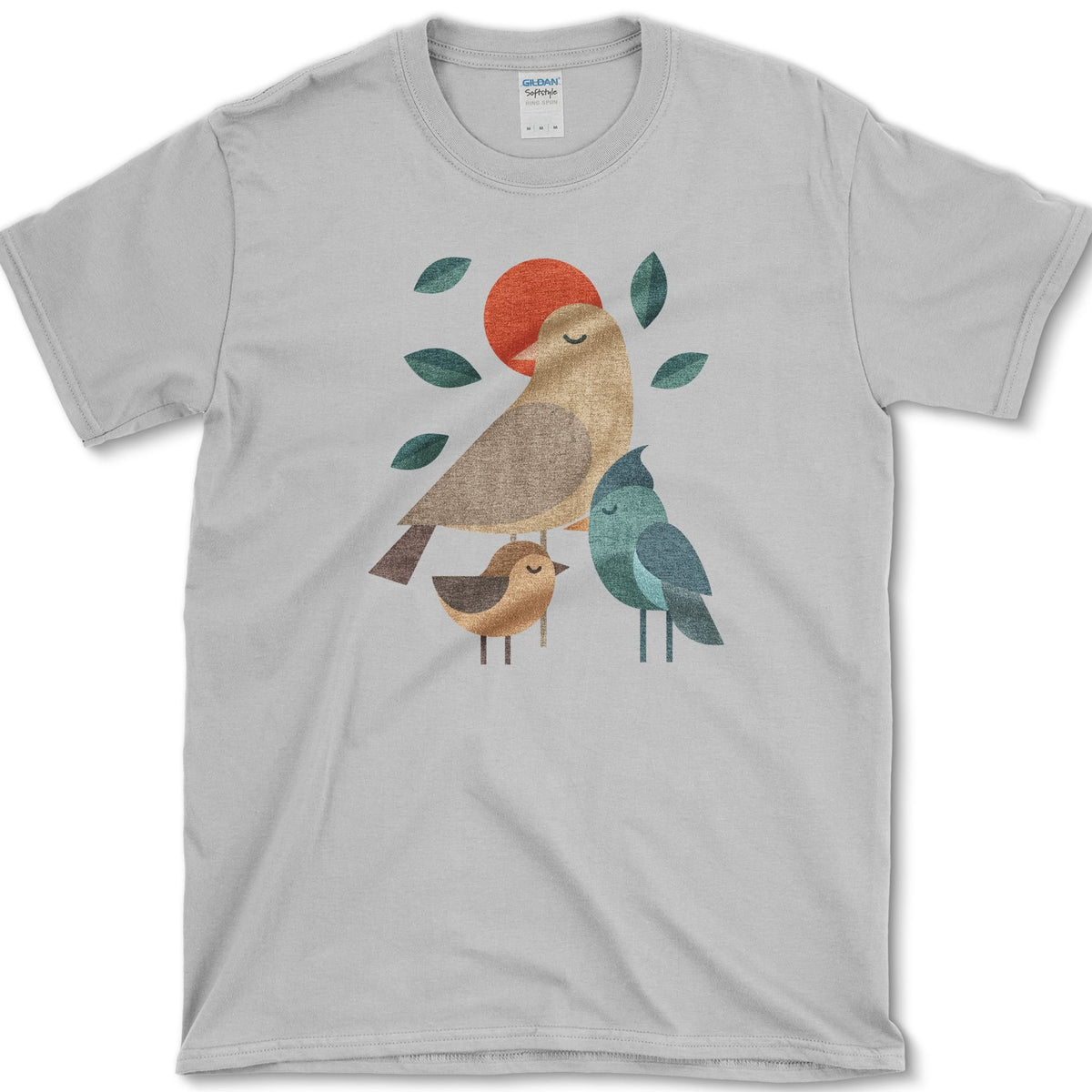 Zen Birds Geometric Birds T-Shirt Sport Grey / S Essential Tees