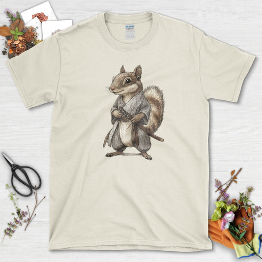 Zen Samurai Squirrel T-Shirt Natural / S T-Shirt