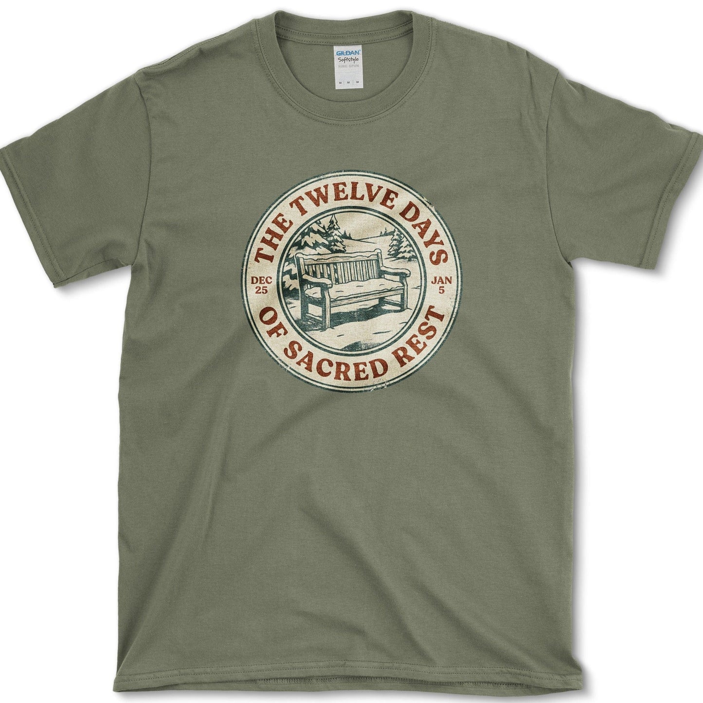 12 Days of Sacred Rest T-Shirt Military Green / M Physical Item
