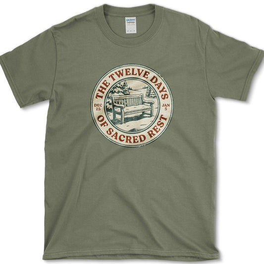 12 Days of Sacred Rest T-Shirt Military Green / M Physical Item