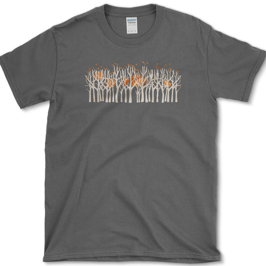 Fall Trees artwork featuring fall trees and autumn forest on a T-shirt