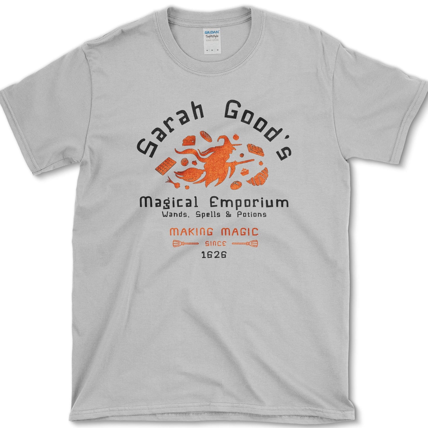 Magical Emporium artwork featuring witch emporium and Halloween magic on a T-shirt