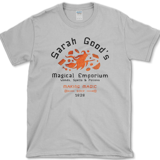 Magical Emporium artwork featuring witch emporium and Halloween magic on a T-shirt