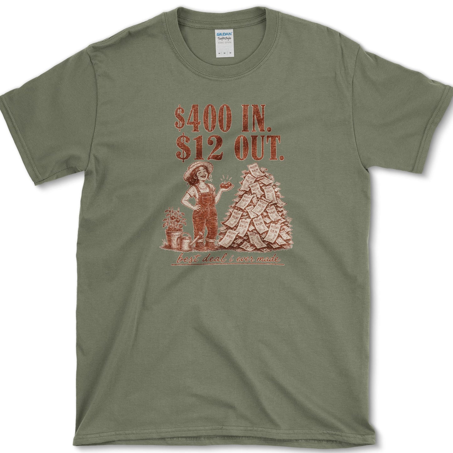 400 In 12 Out T-Shirt S / Military Green Essential Tees