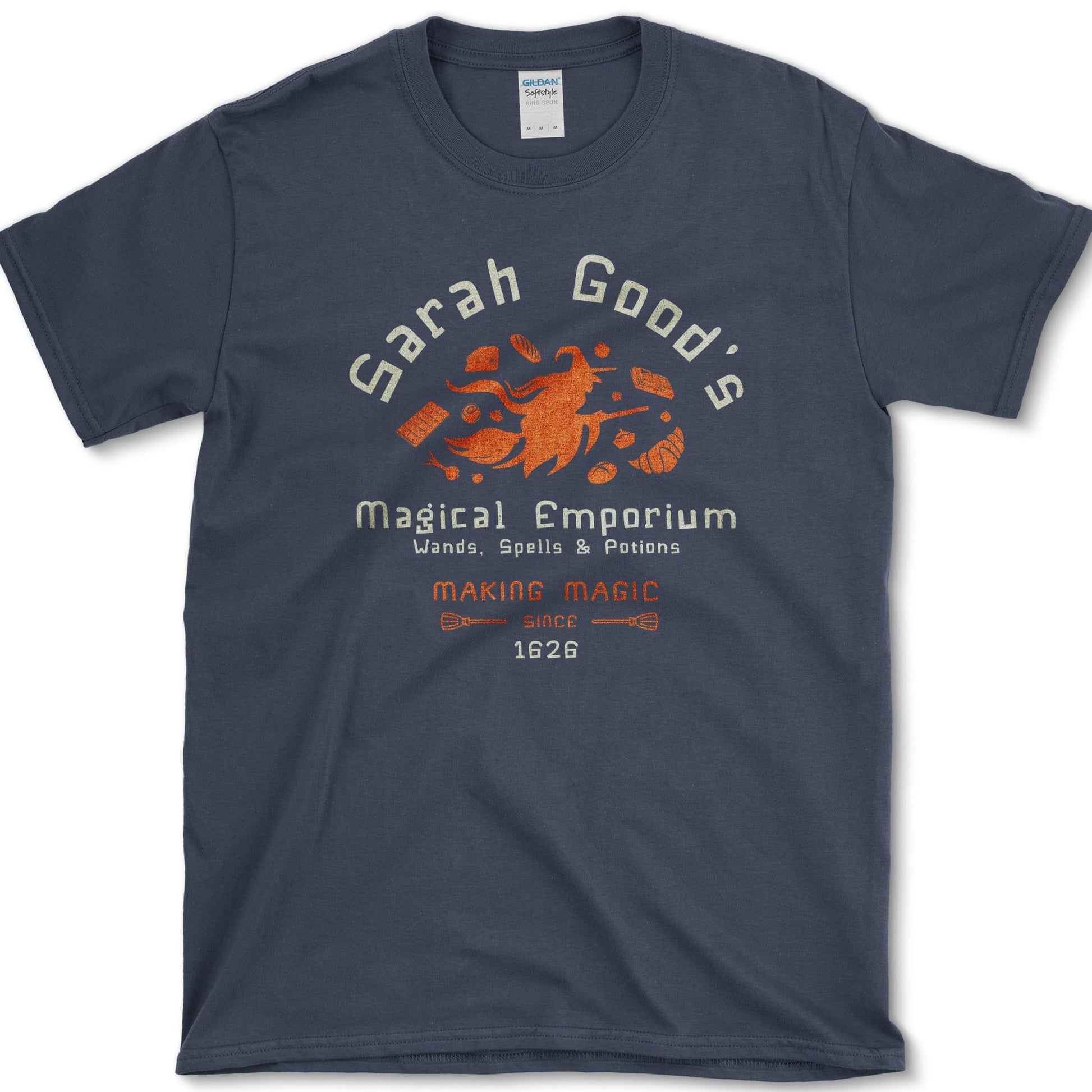 Magical Emporium artwork featuring witch emporium and Halloween magic on a T-shirt