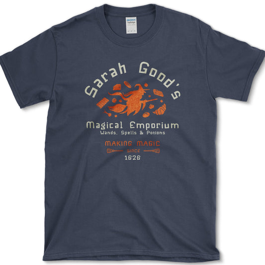 Magical Emporium artwork featuring witch emporium and Halloween magic on a T-shirt