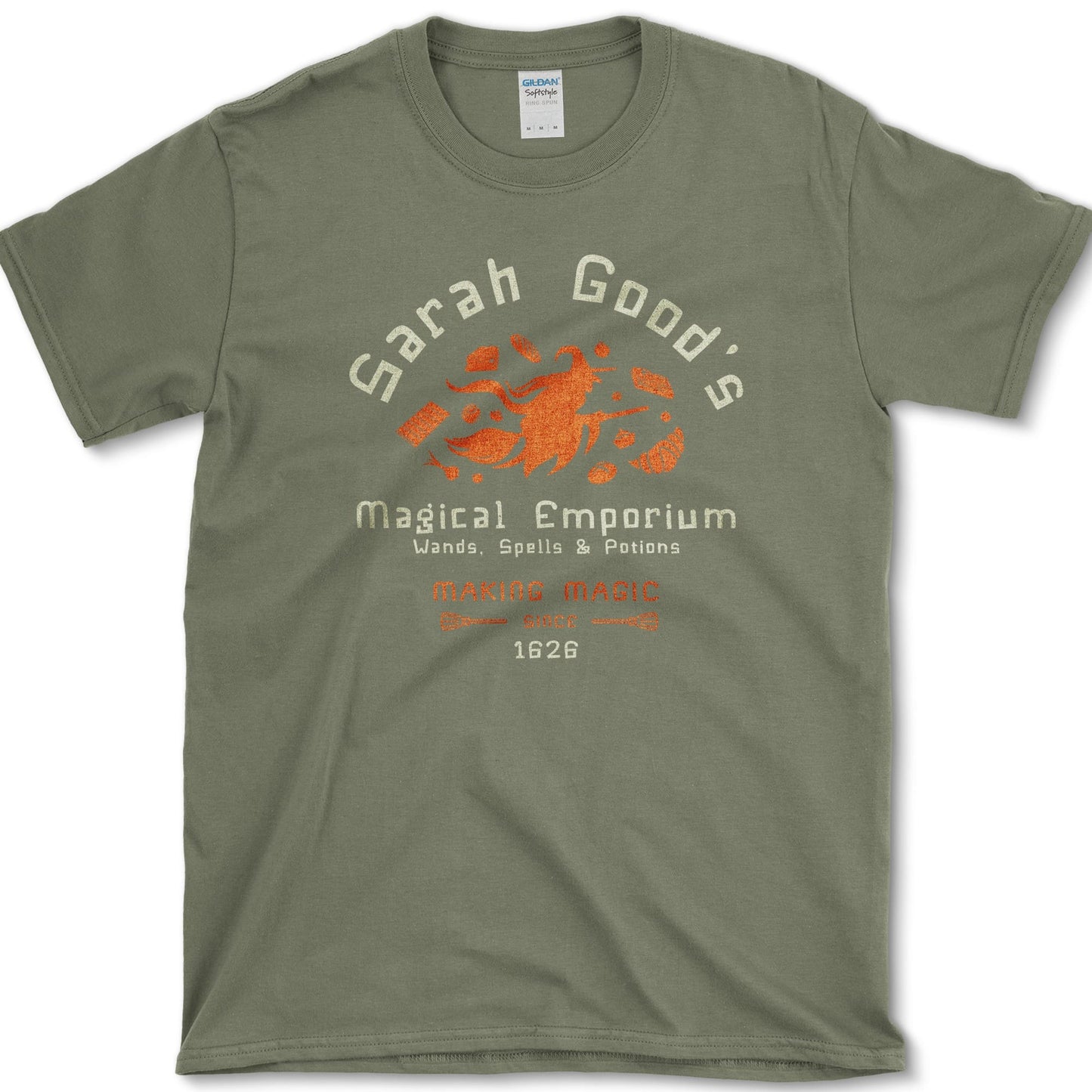 Magical Emporium artwork featuring witch emporium and Halloween magic on a T-shirt