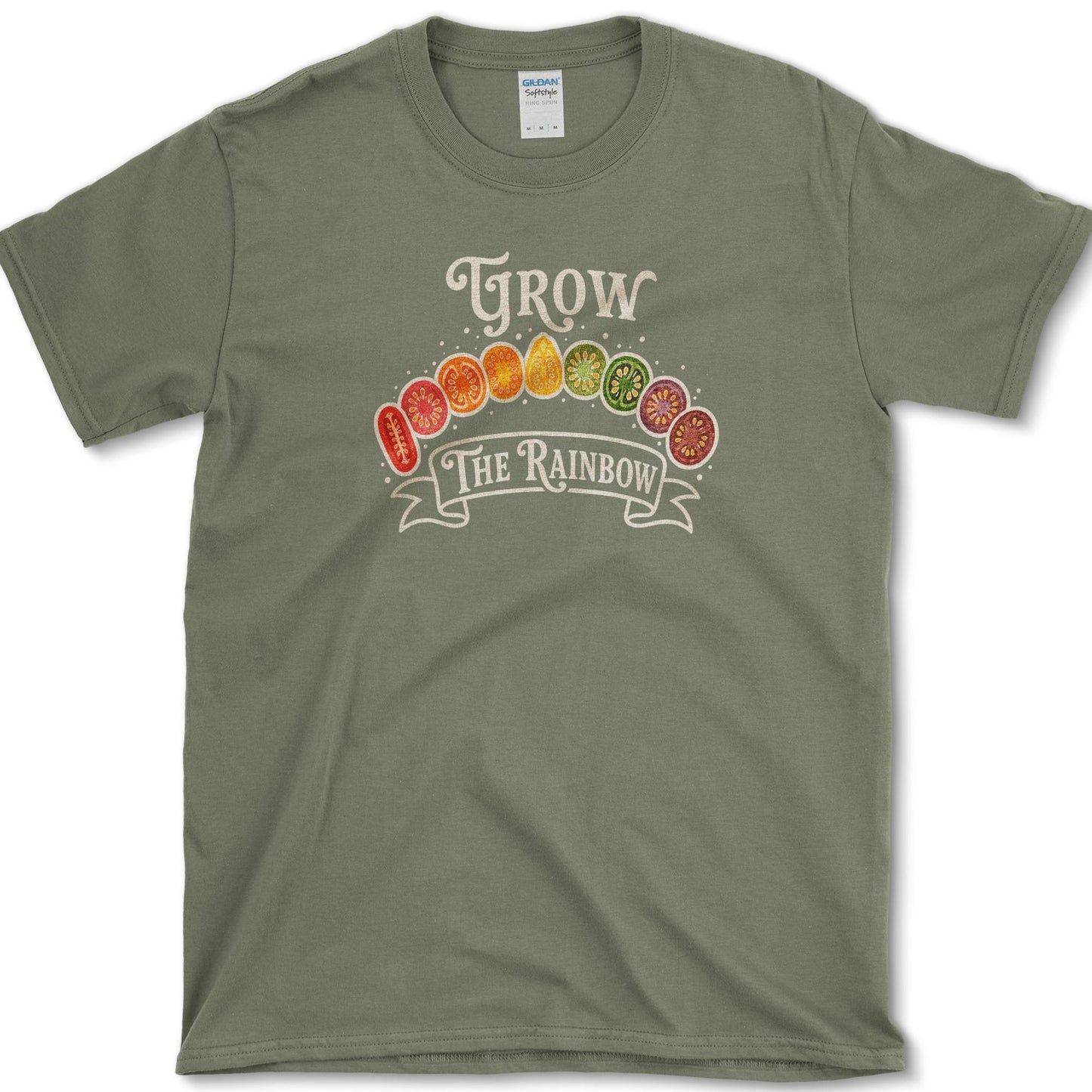 Grow The Rainbow design on a t-shirt