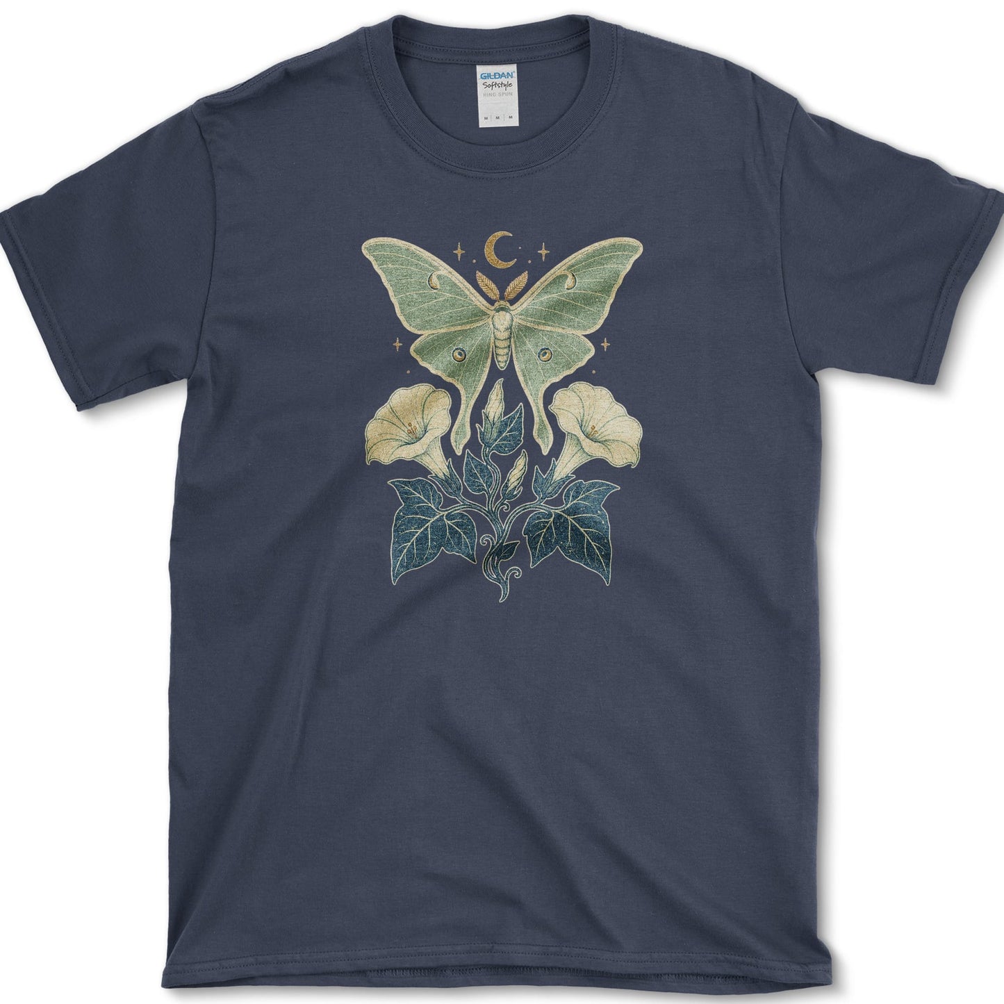 Luna Moth Moonflower T-Shirt S / Navy Essential Tees