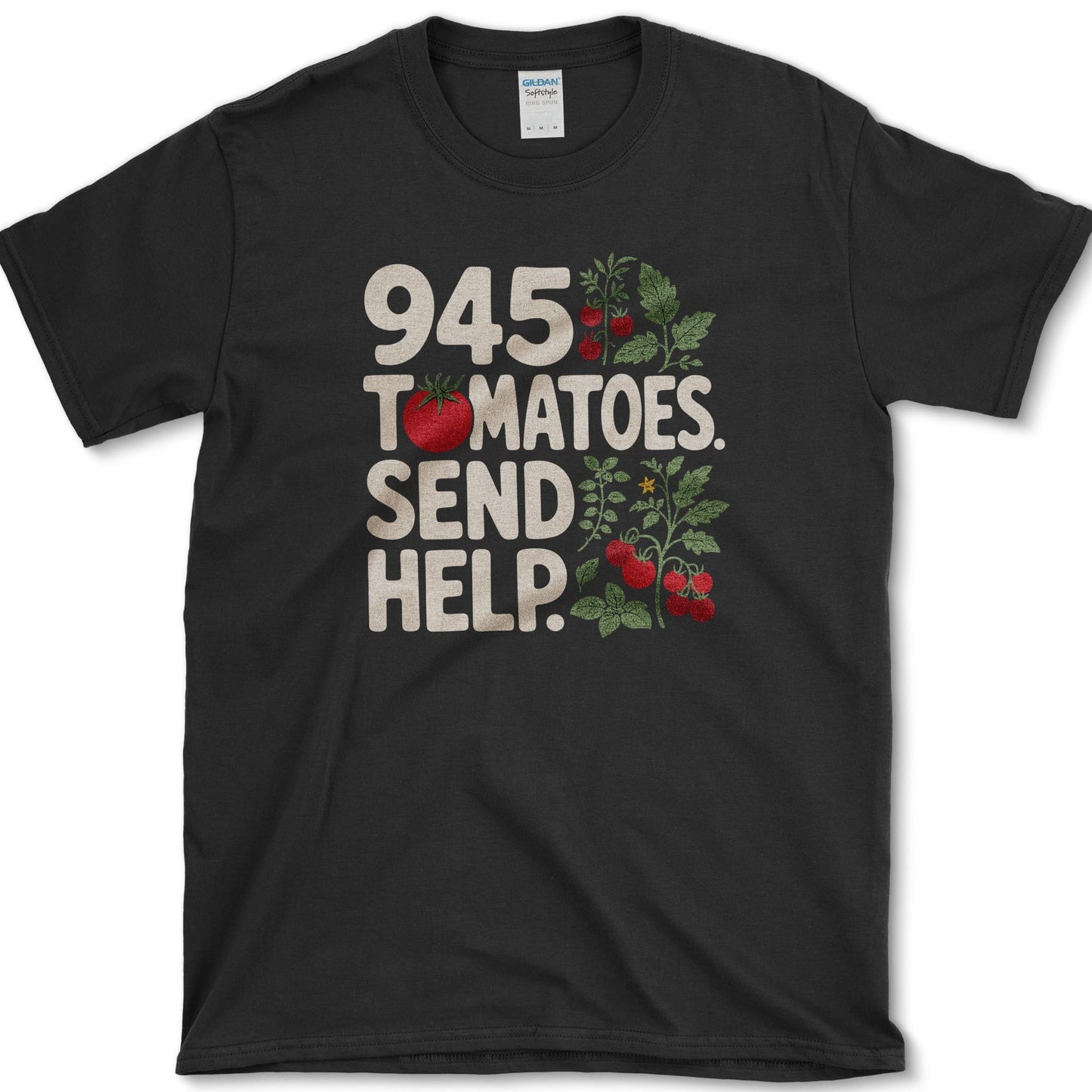 945 Tomatoes Send Help T-Shirt S / Black Essential Tees