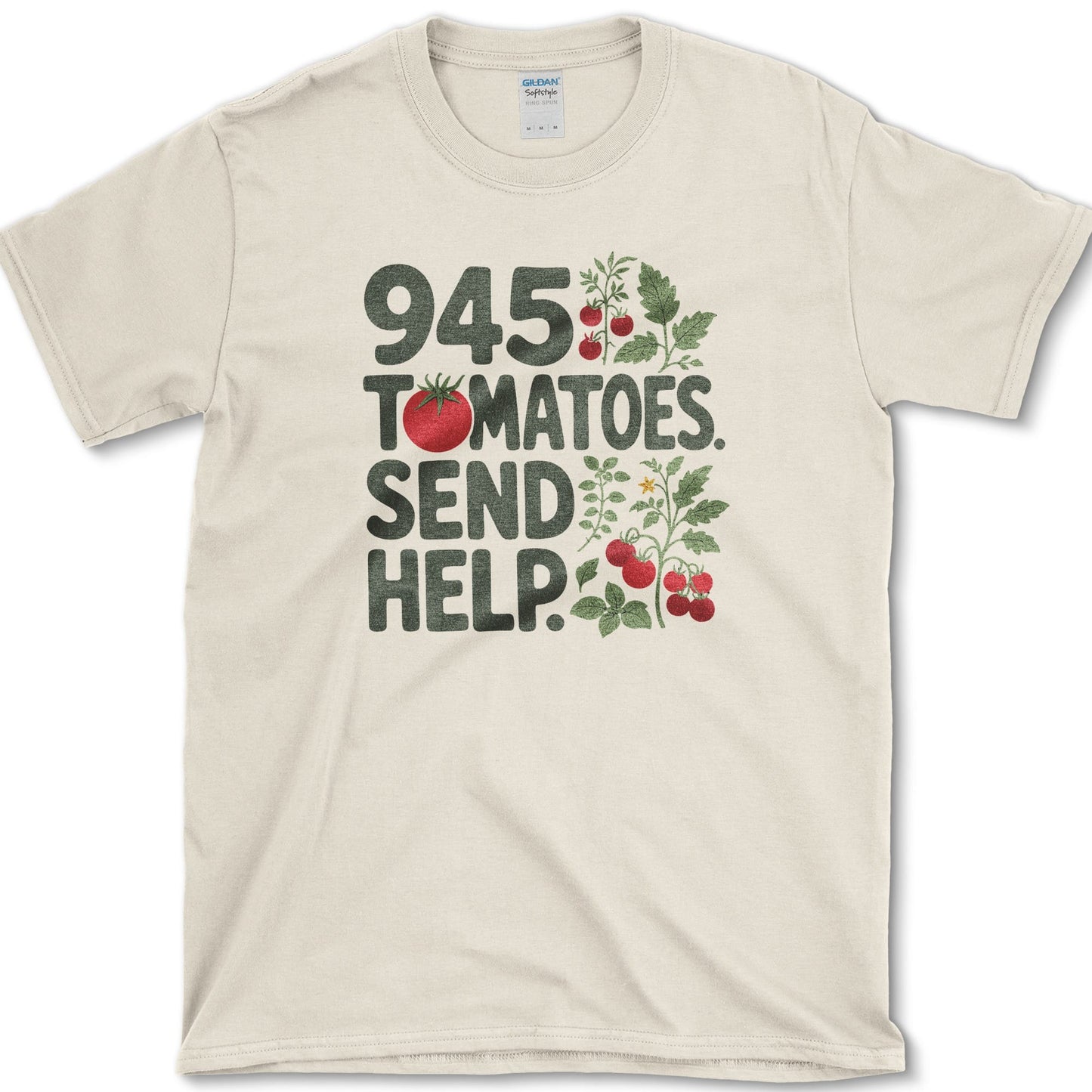 945 Tomatoes Send Help T-Shirt S / Natural Essential Tees