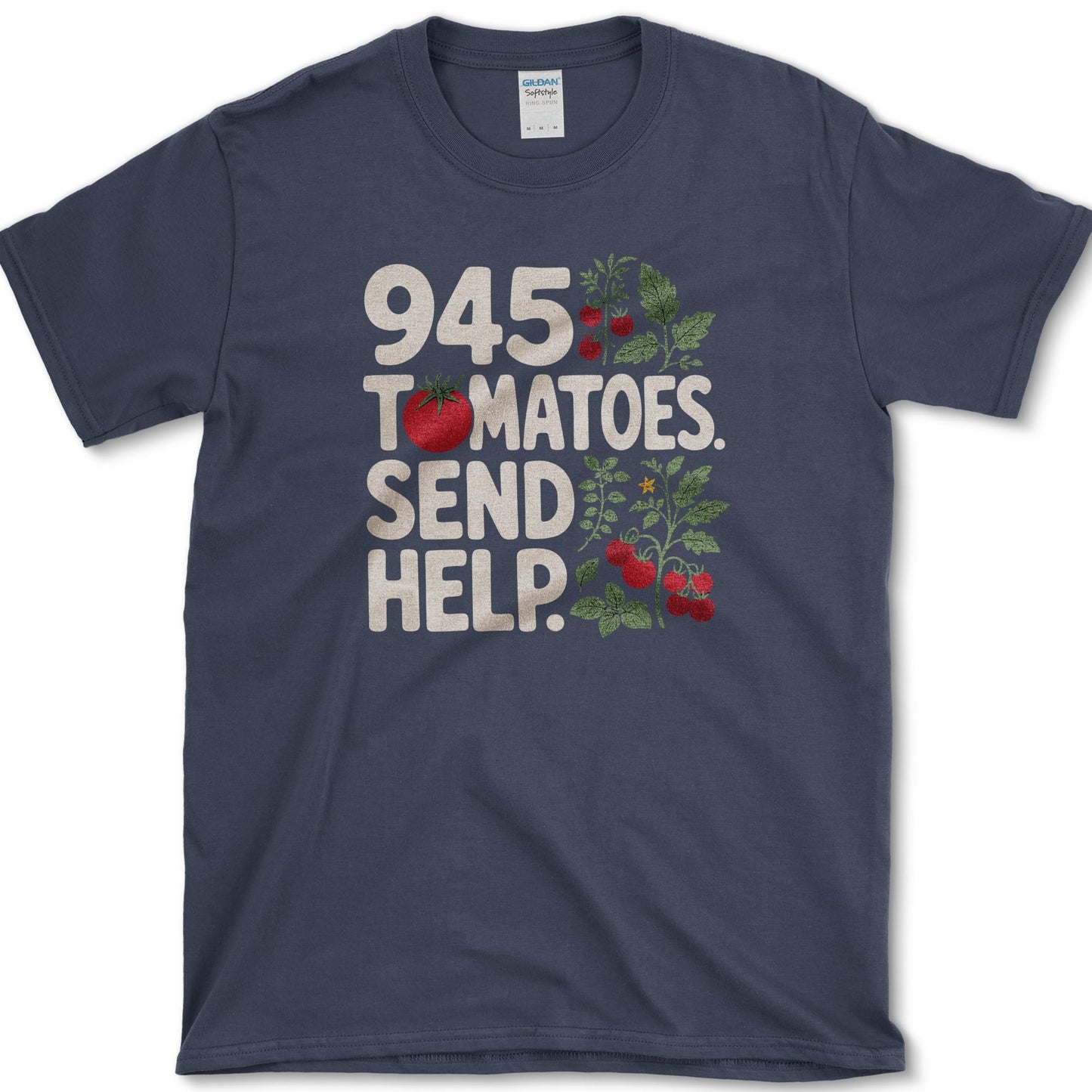 945 Tomatoes Send Help T-Shirt S / Navy Essential Tees