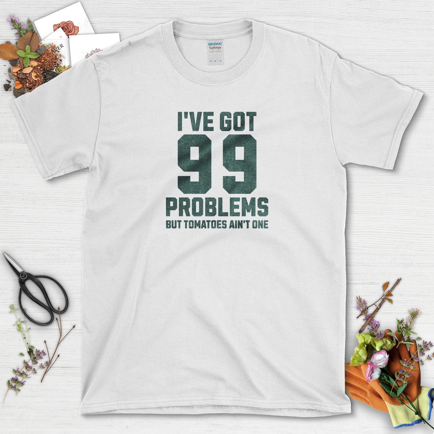 99 Problems But Tomatoes Ain't One T-Shirt White / S T-Shirt