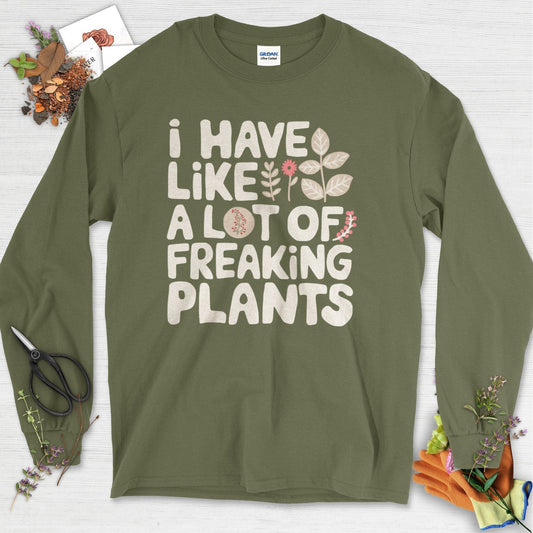 A Lot of Freaking Plants Long Sleeve Military Green / S Physical Item
