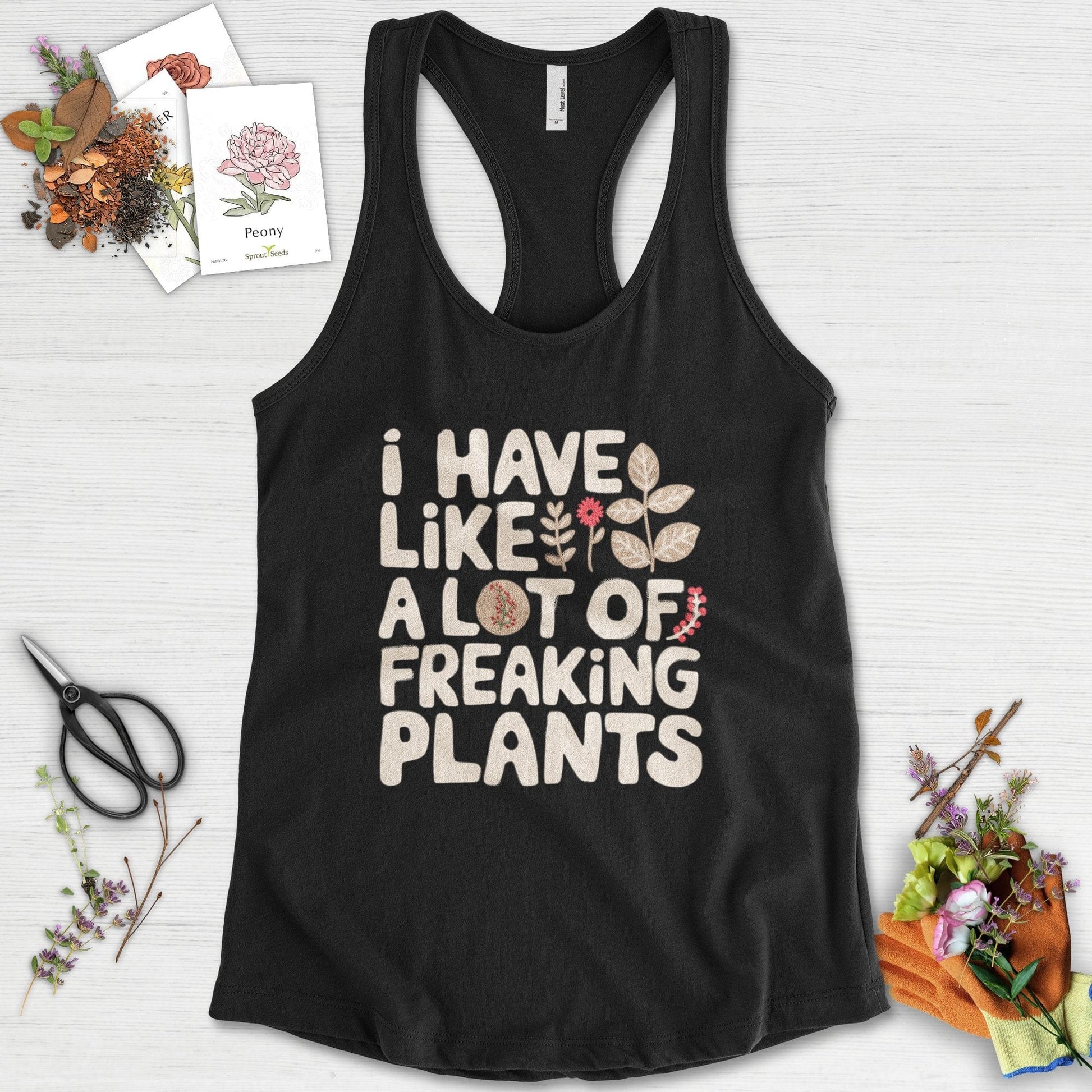 A Lot of Freaking Plants Racerback Racerback / XS / Black Physical Item