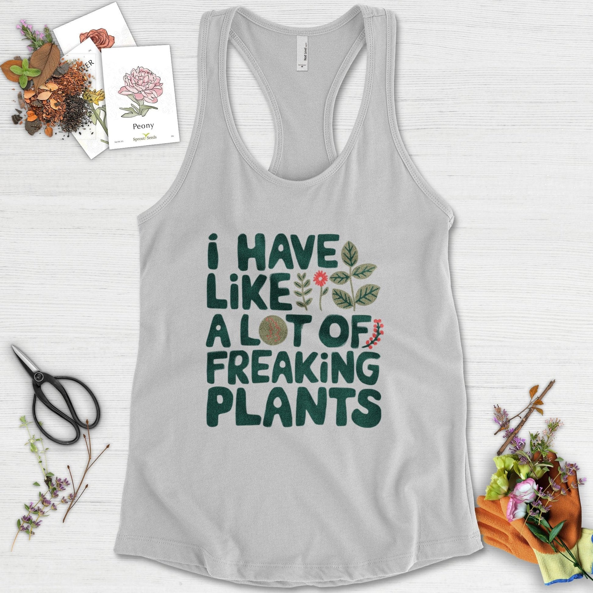 A Lot of Freaking Plants Racerback Racerback / XS / Heather Grey Physical Item
