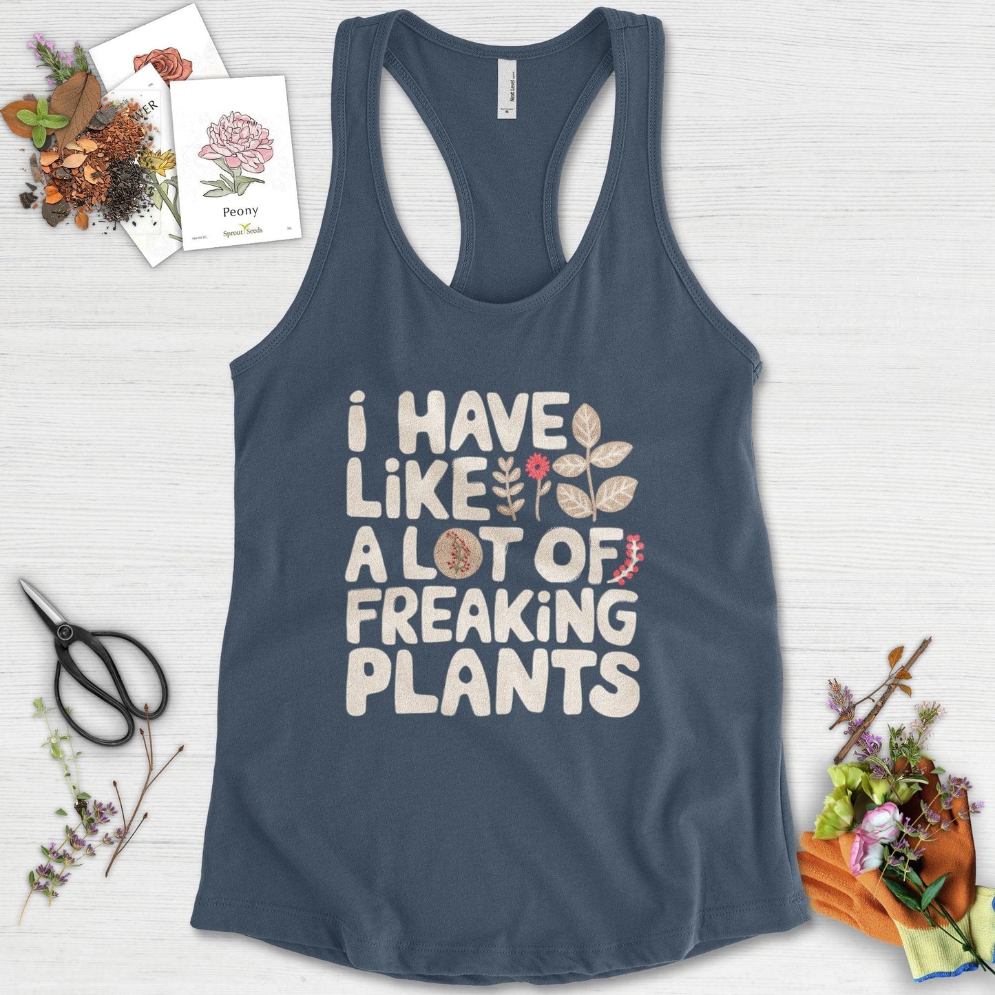 A Lot of Freaking Plants Racerback Racerback / XS / Indigo Physical Item
