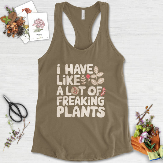 A Lot of Freaking Plants Racerback Racerback / XS / Military Green Physical Item