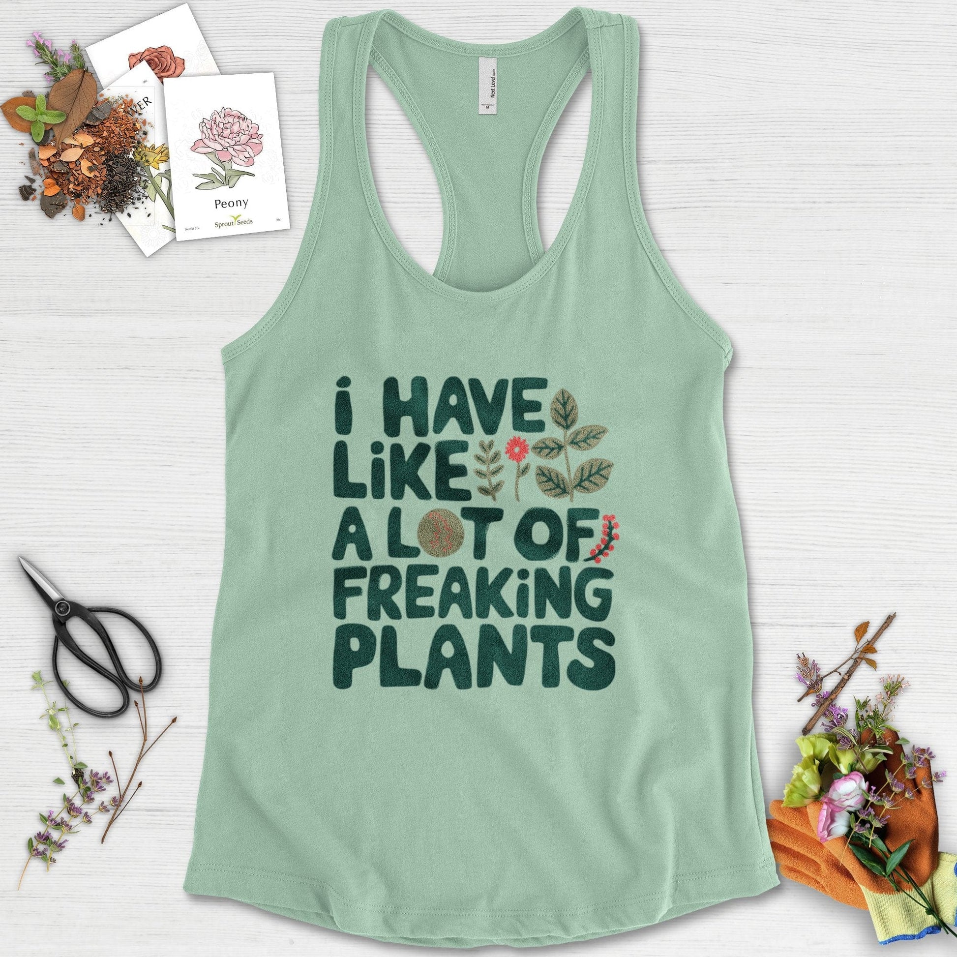 A Lot of Freaking Plants Racerback Racerback / XS / Mint Physical Item