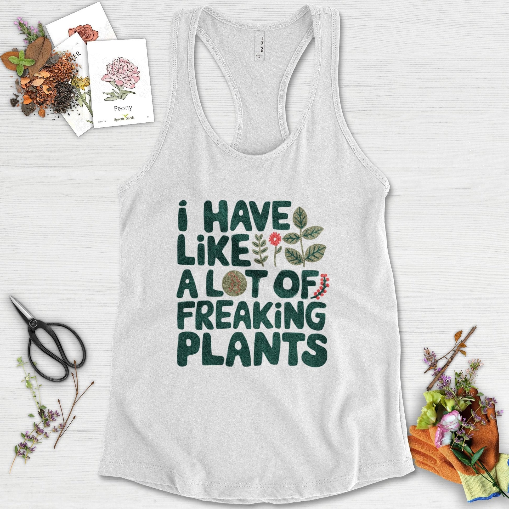 A Lot of Freaking Plants Racerback Racerback / XS / White Physical Item