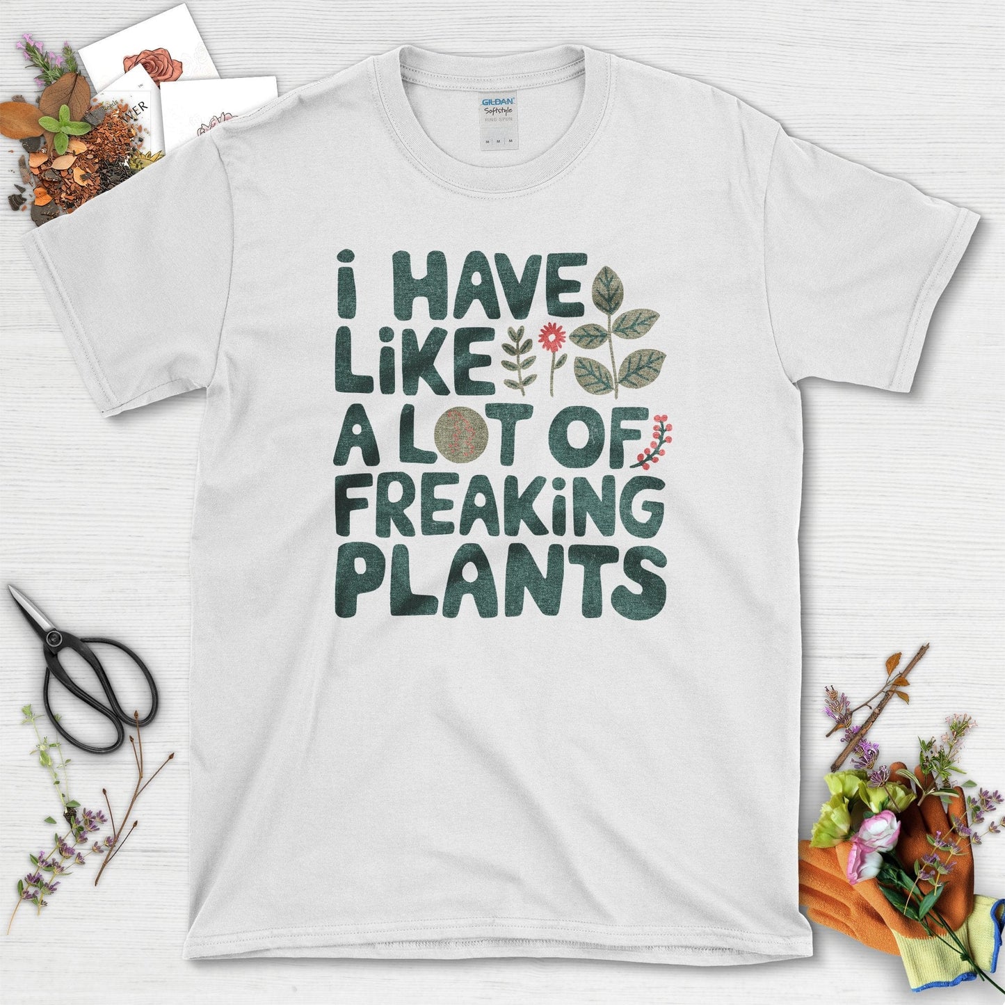 A Lot of Freaking Plants T-Shirt T-Shirts / S / White Physical Item