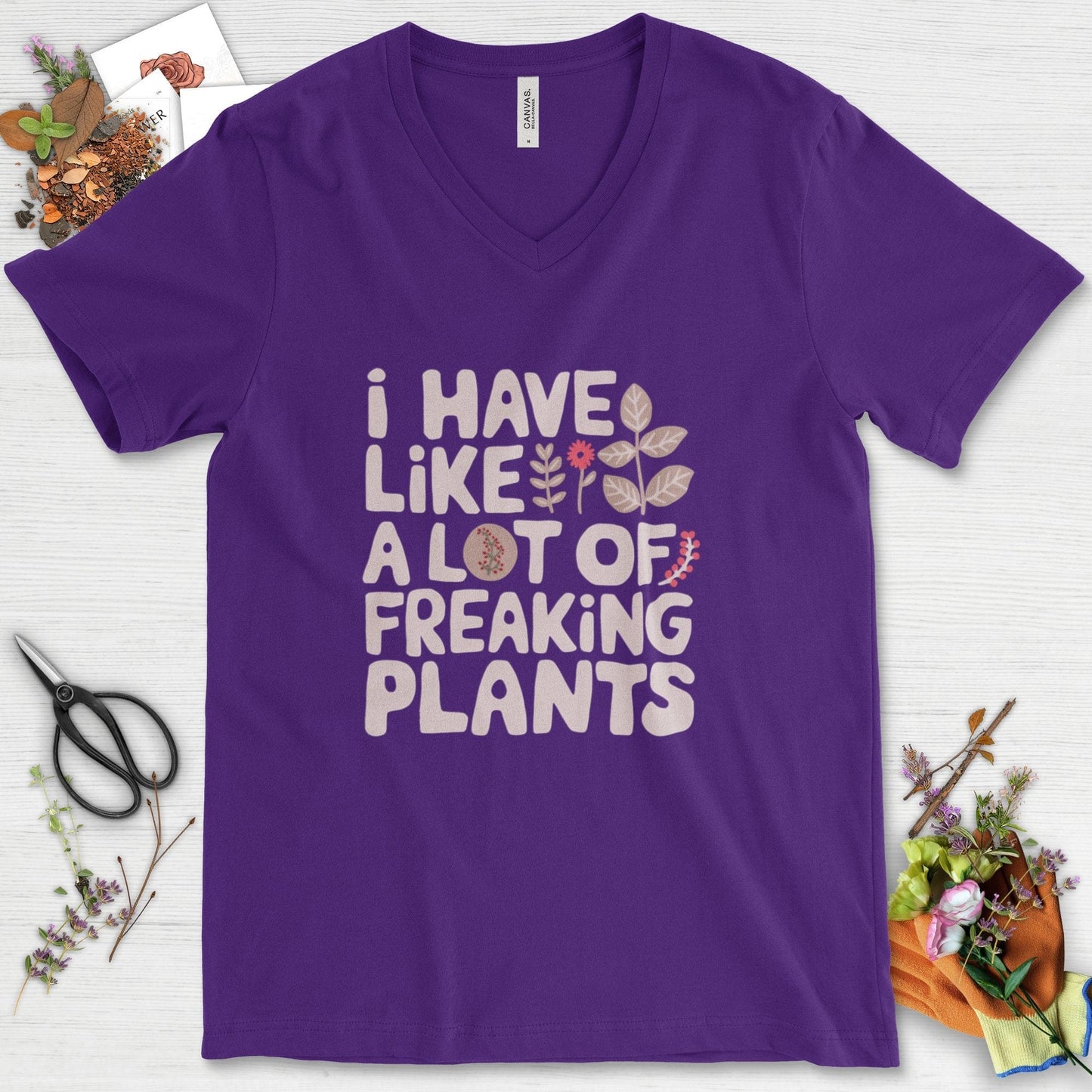 A Lot of Freaking Plants V-Neck Team Purple / S Physical Item